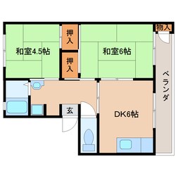 近鉄下田駅 徒歩7分 5階の物件間取画像